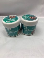 LOT OF 2 Dental Care Wipes Dogs/Cats Reduces Plaque Freshens Breath Exp 12/27