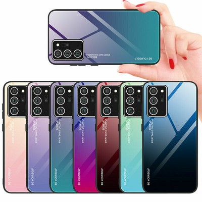 Luxury Tempered Glass Hard Case Cover For Samsung S24 Ultra S23 S22 S21 A52 A53