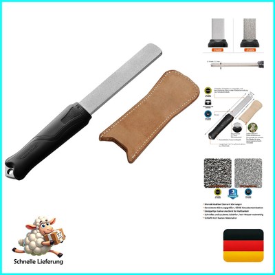 SHARPAL 127N Dual-Grit Diamant-Schleifstein mit Lederstreifen, Werkzeugschärf...