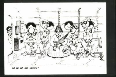 Artist Postcard Whether They Notice Anything? Grandma Landed in the Wrong Plane