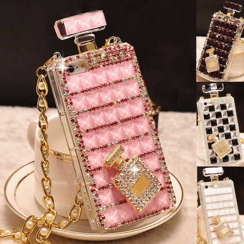 For iPhone 14 Pro Max 13 12 11 XS XR Bling Glitter Diamond Perfume