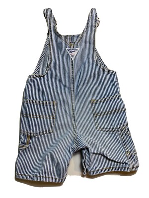Vintage Oshkosh B Gosh Stripe Overalls Shorts 18 Months vestback