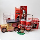 Lot of Vintage Coca Cola Collectibles - Clock Flashlight Freezer Mug Salt Pepper