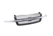 Am New Front Gray Grille Wchrome Molding Bar For 03-07 Chevy Silverado Plastic