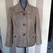 EVAN PICONE BLAZER, Ladies Jacket, SZ 6 tweed brown creem nk