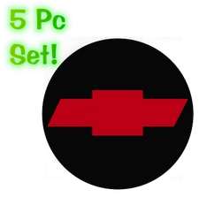 Chevy Solid Bowtie Wheel Center Cap 3.5" Overlay Decals Choose Colors 5 Pc SET