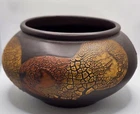 VTG Royal Haeger Earth Wrap Pottery ~ Brown, Gold, Orange