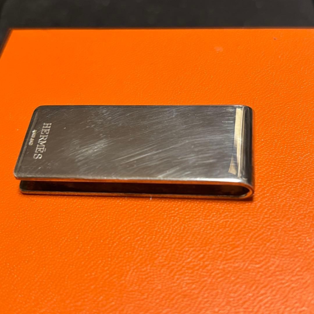 HERMES Eclipse Ribbon Evelyn Punching Money Clip Ag925 SV Silver Men's Women's thumbnail 9
