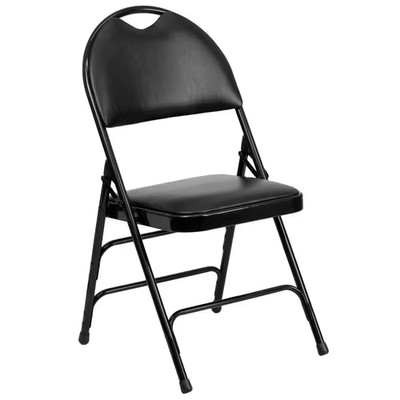Hercules Series Extra Large Ultra-Premium Triple Braced Black Vinyl Metal Foldin