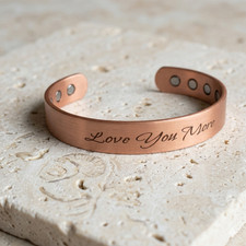Pure Solid Copper Magnetic Bracelet Arthritis Pain Therapy Cuff Love You More