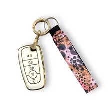 Blushing Leopard Wristlet Keychain