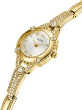 Guess Women’s Gold Tone Crystal Bracelet Watch White Dial Roman Numerals