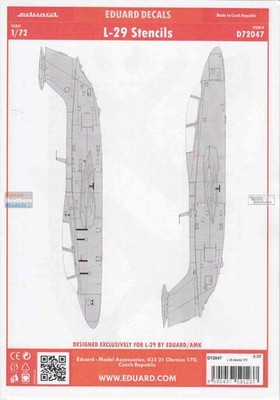 EDUD72047 1:72 Eduard Decals - L-29 Delfin Stencils (EDU/AMK kit)