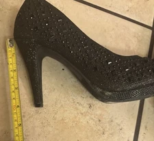 TOP Moda Womens Mango-25 Rhinestone Studded Sparkling Platform Stiletto Heel 8.5