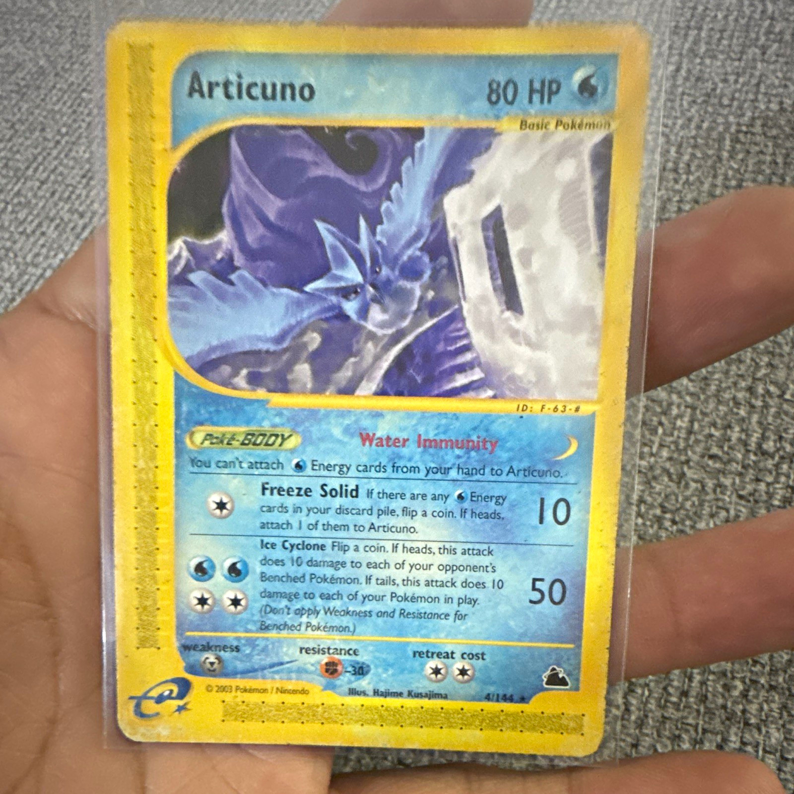 Pokemon TCG Articuno Skyridge 4/144 Regular Rare English Unlimited 80 HP