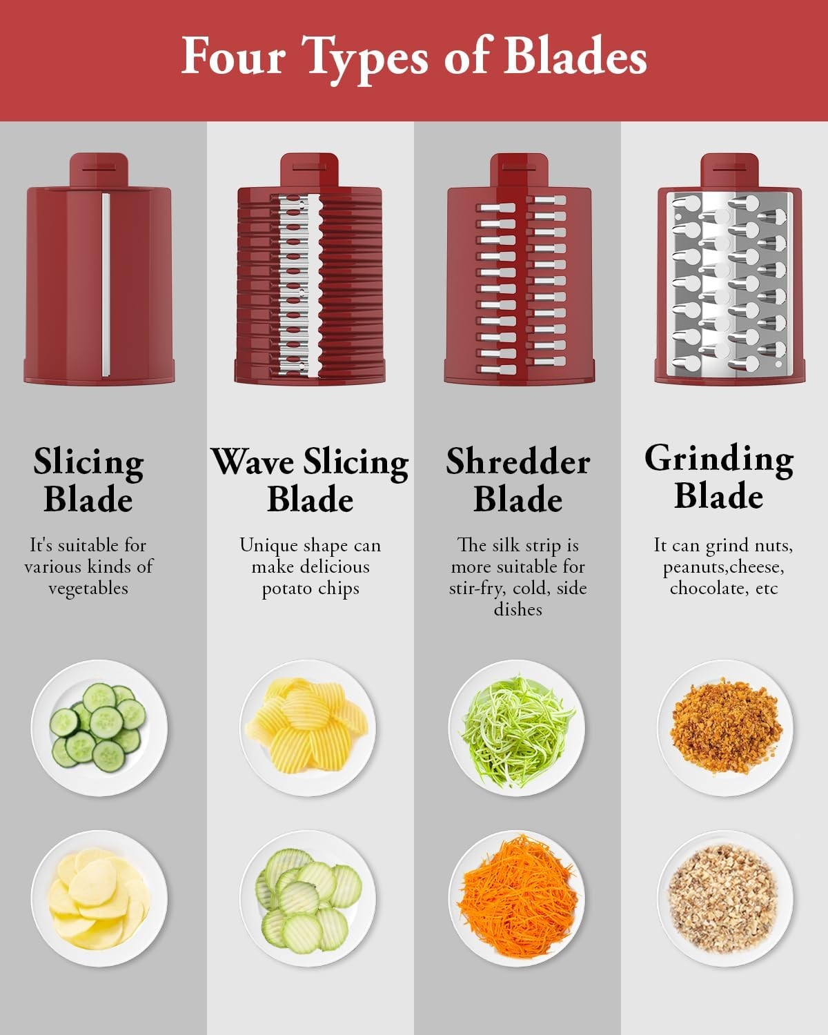 Electric Cheese Grater Salad Maker - Potato Carrot Cheese Grater