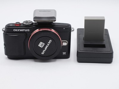 Olympus Pen E-PL6 Body Only with two batteries, charger, and flash