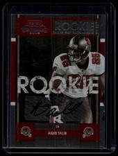 Aqib Talib 2008 Playoff Contenders #107 Rookie Ticket Auto Tampa Bay Buccaneers