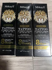 3 Pack Mrkayll Maximum Strength Tattoo Painless Cream 8 Hours 