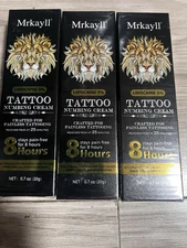 3 Pack Mrkayll Maximum Strength Tattoo Painless Cream 8 Hours 
