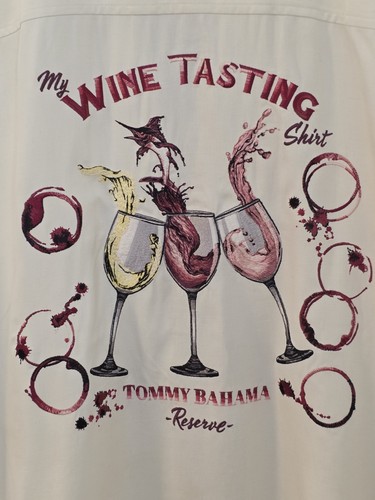 Tommy Bahama Reserve Embroidered Wine Tasting Shirt 100% Silk XXL Tall