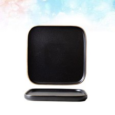  Piatti Neri Quadrati Piastra Piccola Stoviglie in Ceramica Piatto