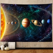 Outer Space Planet Tapestry, Universe Galaxy Solar System Earth Art Tapestries W