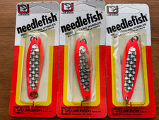 3 Luhr Jensen Needlefish Discontinued Pre Rapala Size 3 Fire P-Lite 2.5in 0157