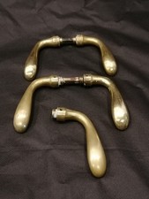 Lot de 5 poignées de portes anciennes en laiton - Art Nouveau - BRICARD