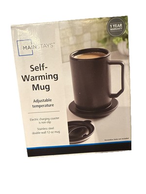 Warming Coffee Mug 12oz. Stainless Steel Self-heating Tea Hot Chocolate WaterNWT