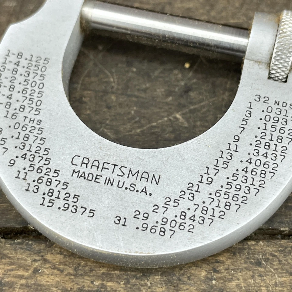 Micrómetro exterior vintage Craftsman de 0-1 pulgadas con estuche hecho en EE. UU. Precisión Foto 2 de 4