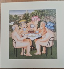 Beryl Cook mounted print - Tea in the Gardens