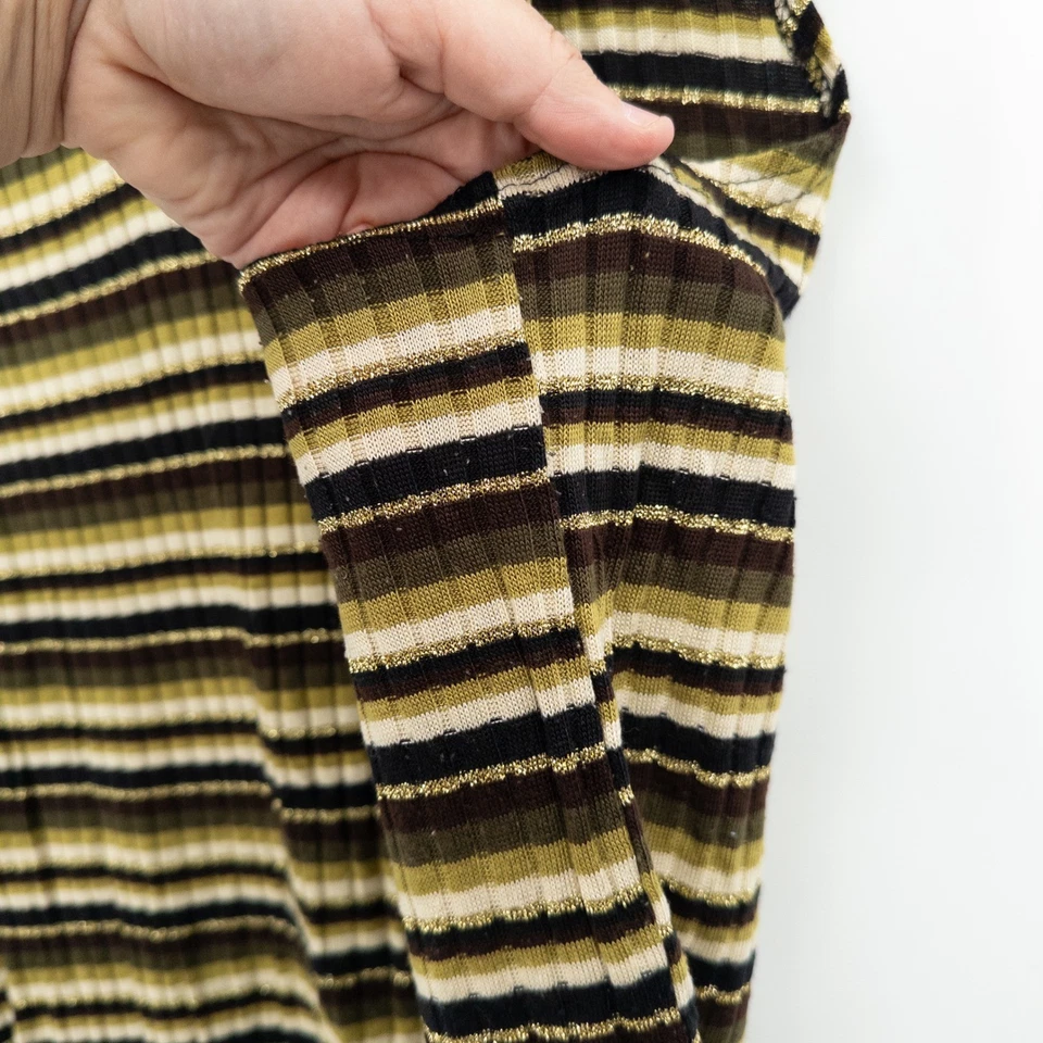 Vintage Y2K Grunge Mock Neck Knit Tank Top Size 1X Metallic Fall Retro Earthy - Image 4 of 4