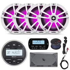 JBL PRV175 Receiver, Remote, 4x 6.5" LED Speakers, Amp, Accessories