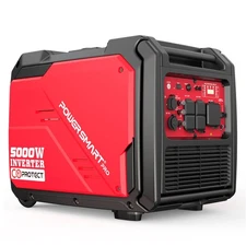 PowerSmart 5000W Gas Inverter Generator, 223cc, 10H Runtime, Electric Start, CO