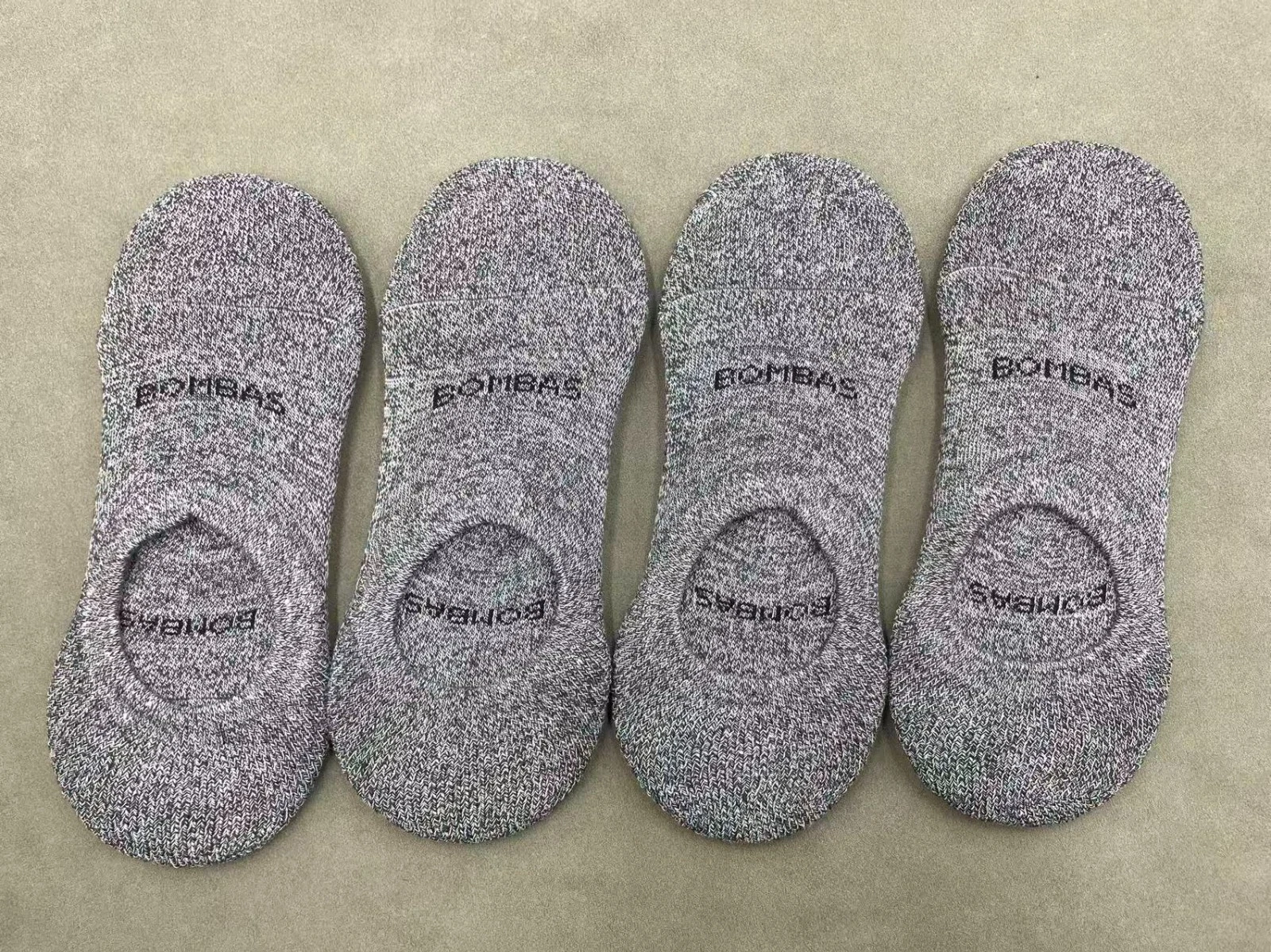 4 pairs Women's Marl Cushioned No Shows Socks Size Medium 8-10.5 Grey