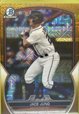 2023 Bowman Chrome Jace Jung RC Mojo Refractor GOLD /50 BCP-215 Tigers Rookie