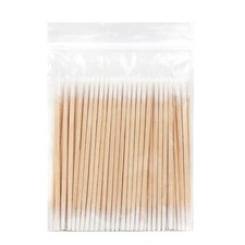Disposable Ultra Small Double End Wood Cotton Swabs 100 Pcs Lint Free Micro