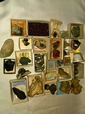 Vintage Mineral Collection Garnet Apatite Quartz Mixed Specimens Lot 3A3