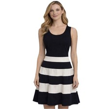 Express Dress BNWT Black White Fit & Flare Short Stretch Mini Size Medium