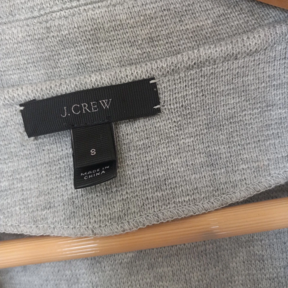 J. Chaqueta Blazer CREW Para Mujer Gris Tejido Algodón Lana Frente Abierto Carrera Informal S Foto 2 de 4