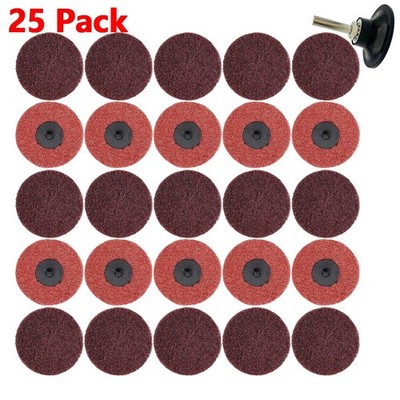 25 Pcs 3'' Medium Red Nylon Surface Conditioning Discs for Grinding Polishing