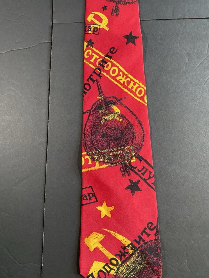 Gravata masculina Manhattan Beatles costas na URSS gravata vintage seda EUA - Imagem 4 de 4