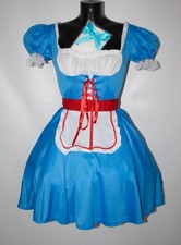 Ladies Cute Alice In Wonderland Or Dorothy Fancy Dress Costume Blue Red  Uk 8-10