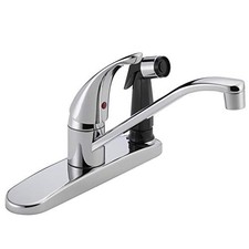 Single-Handle Kitchen Sink Faucet with Integrated Side Pack of 1 Chrome