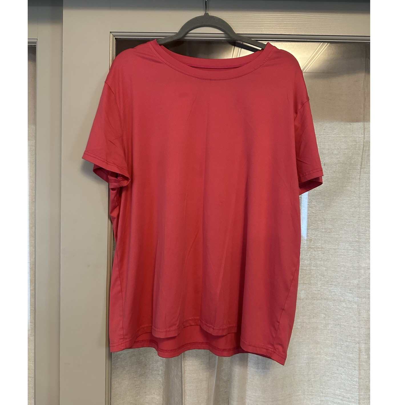 Pink Graphic Smiley Face 'Whatever' Cotton Short Sleeve T-Shirt XL Women's