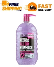 Vitalcare Mega Hold All Day Power Hair Gel, 40 Oz Alcohol-Free Frizz Control