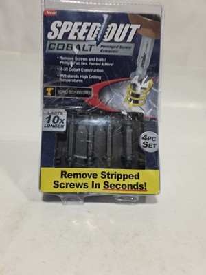 ONTEL 735541509209 SpeedOut Cobalt Damaged Screw Extractor Kit 4Pc Set **NEW**