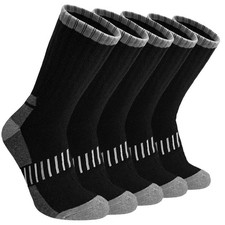 Wool Hiking Socks for Men 5 Pairs, Thermal Winter Warm Moisture Wicking Full ...