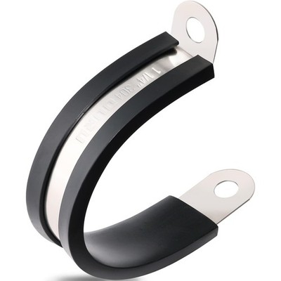 50PCS 1~1/4 Inch 304 Stainless Steel Cable Clamps, Rubber Coated, 32mm
